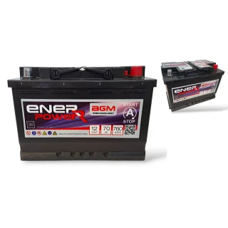 ENERPOWER AGM START STOP 12V 70Ah 760A