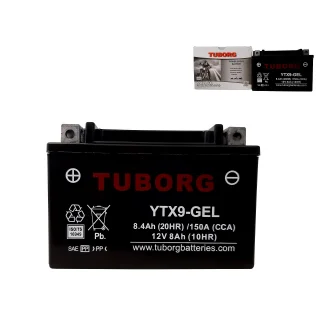 AKUMULATOR MOTOCYKLOWY TUBORG YTX9-GEL 12V 8Ah 150A