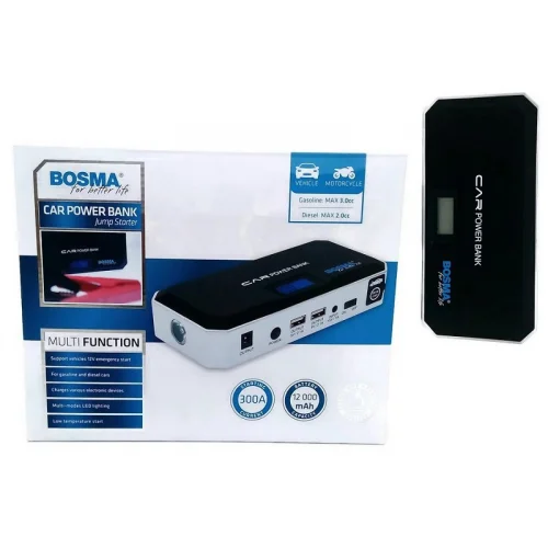 BOSMA POWER BANK 12V 300A 12Ah Z FUNKCJĄ ROZRUCHU AUTA BOSMA POWER BANK 12V 300A 12Ah Z FUNKCJĄ ROZRUCHU AUTA