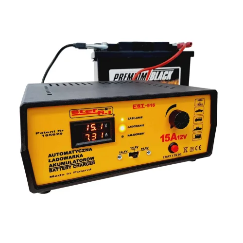 ŁADOWARKA AUTOMATYCZNA STEF-POL EST-516 12V 15A ŁADOWARKA AUTOMATYCZNA STEF-POL EST-516 12V 15A