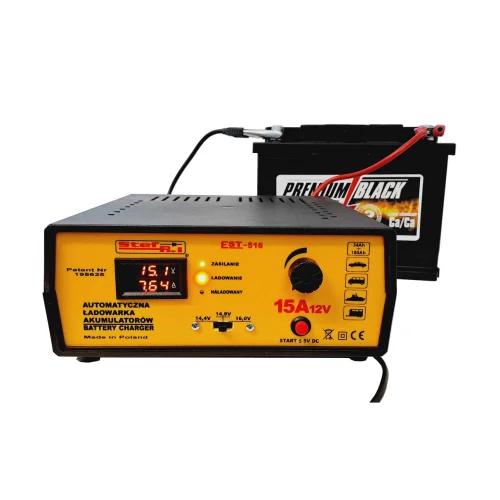 ŁADOWARKA AUTOMATYCZNA STEF-POL EST-516 12V 15A ŁADOWARKA AUTOMATYCZNA STEF-POL EST-516 12V 15A