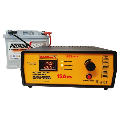 ŁADOWARKA AUTOMATYCZNA STEF-POL EST-514 12V 15A ŁADOWARKA AUTOMATYCZNA STEF-POL EST-514 12V 15A